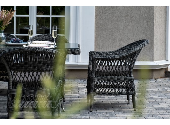 "Амароне" обеденная группа из искусственного ротанга на 6 персон, цвет графит в Ростове-на-Дону