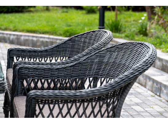 "Амароне" обеденная группа из искусственного ротанга на 6 персон, цвет графит в Ростове-на-Дону