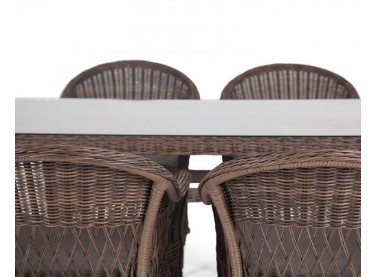 "Амароне" обеденная группа из искусственного ротанга на 6 персон, цвет коричневый в Ростове-на-Дону