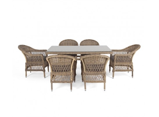 "Амароне" обеденная группа из искусственного ротанга на 6 персон, цвет соломенный в Ростове-на-Дону