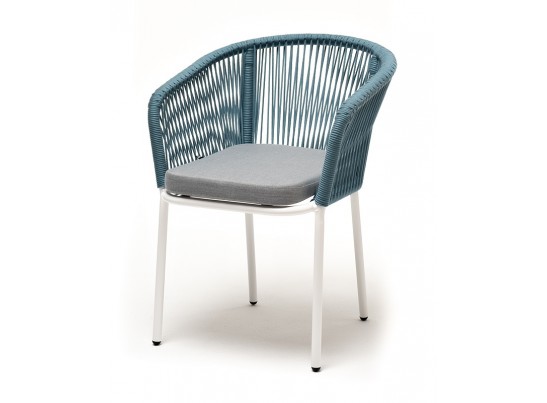 "Аркобалено" обеденная группа на 4 персоны со стульями "Марсель", каркас белый, роуп цветной в Ростове-на-Дону