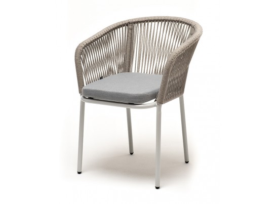 "Аркобалено" обеденная группа на 4 персоны со стульями "Марсель", каркас белый, роуп цветной в Ростове-на-Дону