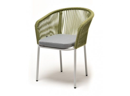 "Аркобалено" обеденная группа на 4 персоны со стульями "Марсель", каркас белый, роуп цветной в Ростове-на-Дону