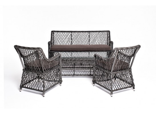 "Асти" лаунж-зона из искусственного ротанга на 4 персоны, цвет графит в Ростове-на-Дону