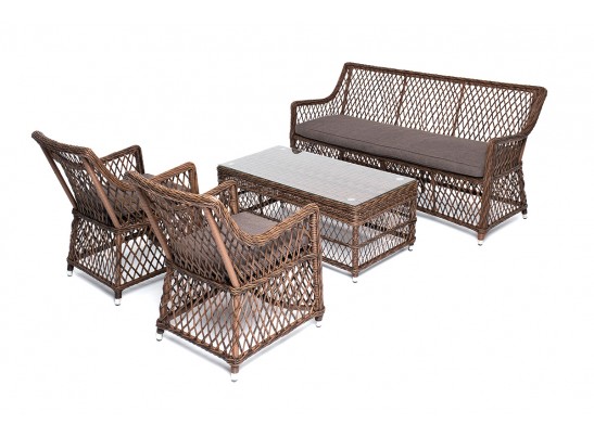 "Асти" лаунж-зона из искусственного ротанга на 4 персоны, цвет коричневый в Ростове-на-Дону "Асти" лаунж-зона из искусственного ротанга на 4 персоны, цвет коричневый в Ростове-на-Дону