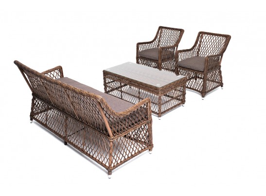 "Асти" лаунж-зона из искусственного ротанга на 4 персоны, цвет коричневый в Ростове-на-Дону "Асти" лаунж-зона из искусственного ротанга на 4 персоны, цвет коричневый в Ростове-на-Дону