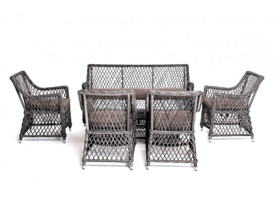 "Асти" лаунж-зона из искусственного ротанга на 6 персоны, цвет графит в Ростове-на-Дону