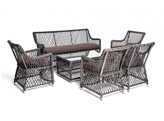 "Асти" лаунж-зона из искусственного ротанга на 6 персоны, цвет графит в Ростове-на-Дону