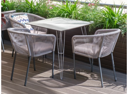 "Бари" обеденная группа на 4 персоны, круглый роуп, цвет светлый в Ростове-на-Дону