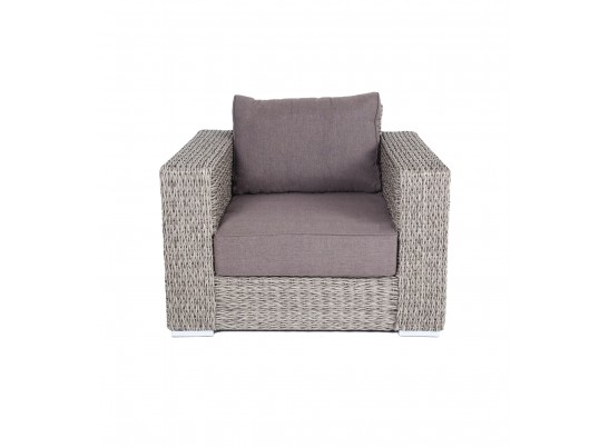 "Боно" кресло из искусственного ротанга (гиацинт), цвет серый в Ростове-на-Дону