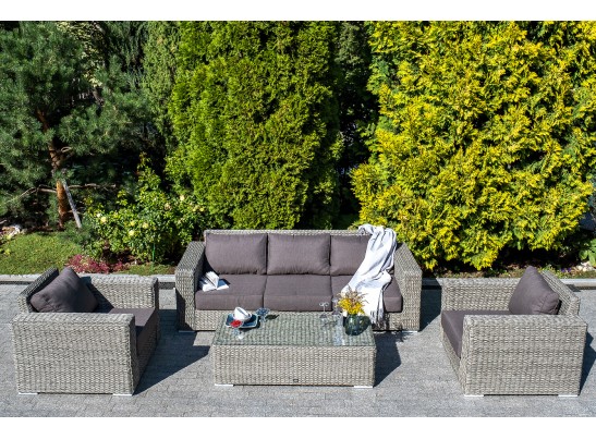 "Боно" кресло из искусственного ротанга (гиацинт), цвет серый в Ростове-на-Дону