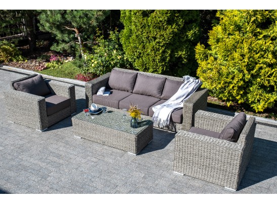 "Боно" кресло из искусственного ротанга (гиацинт), цвет серый в Ростове-на-Дону