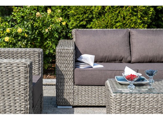 "Боно" лаунж-зона из искусственного ротанга (гиацинт), цвет серый в Ростове-на-Дону