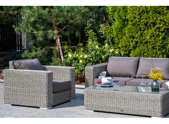 "Боно" лаунж-зона из искусственного ротанга (гиацинт), цвет серый в Ростове-на-Дону