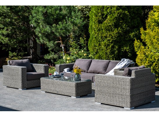 "Боно" лаунж-зона из искусственного ротанга (гиацинт), цвет серый в Ростове-на-Дону