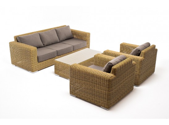 "Боно" лаунж-зона из искусственного ротанга, цвет соломенный в Ростове-на-Дону "Боно" лаунж-зона из искусственного ротанга, цвет соломенный в Ростове-на-Дону