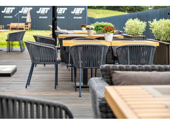 "Бордо" стул плетеный из роупа, каркас из стали серый, роуп серый, ткань серая в Ростове-на-Дону