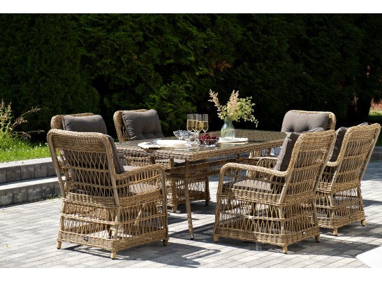 "Цесена" обеденная группа плетеная из искусственного ротанга, цвет соломенный в Ростове-на-Дону