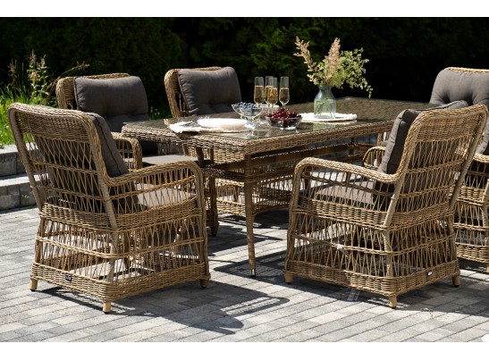 "Цесена" обеденная группа плетеная из искусственного ротанга, цвет соломенный в Ростове-на-Дону