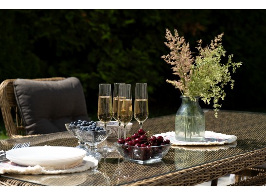 "Цесена" обеденная группа плетеная из искусственного ротанга, цвет соломенный в Ростове-на-Дону