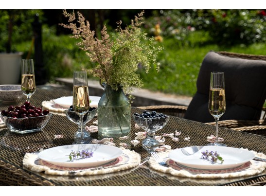 "Цесена" обеденная группа плетеная из искусственного ротанга, цвет соломенный в Ростове-на-Дону