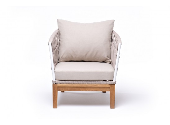 "Диего" кресло плетеное из роупа, каркас алюминий темно-серый (RAL7024), роуп темно-серый круглый, ткань темно-серая в Ростове-на-Дону