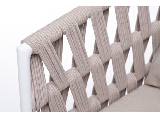 "Диего" кресло плетеное из роупа, каркас алюминий темно-серый (RAL7024), роуп темно-серый круглый, ткань темно-серая в Ростове-на-Дону