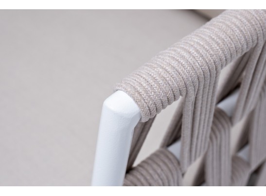 "Диего" кресло плетеное из роупа, каркас алюминий темно-серый (RAL7024), роуп темно-серый круглый, ткань темно-серая в Ростове-на-Дону