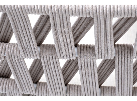 "Диего" кресло плетеное из роупа, каркас алюминий темно-серый (RAL7024), роуп темно-серый круглый, ткань темно-серая в Ростове-на-Дону