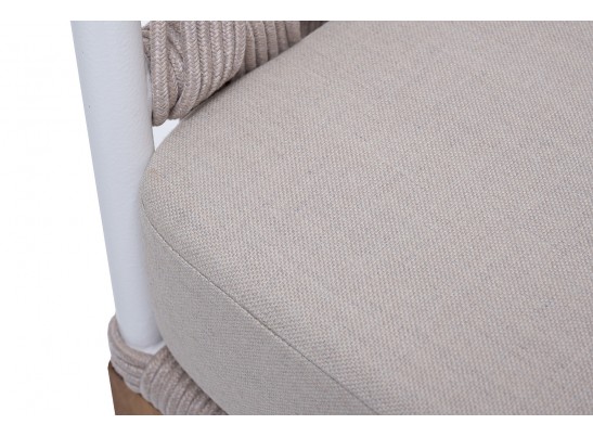 "Диего" кресло плетеное из роупа, каркас алюминий темно-серый (RAL7024), роуп темно-серый круглый, ткань темно-серая в Ростове-на-Дону