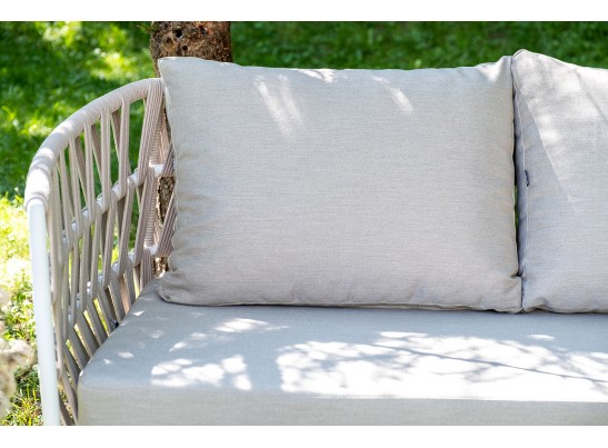 "Диего" лаунж-зона 4-местная плетеная из роупа (веревки), каркас алюминиевый белый, роуп бежевый в Ростове-на-Дону "Диего" лаунж-зона 4-местная плетеная из роупа (веревки), каркас алюминиевый белый, роуп бежевый в Ростове-на-Дону