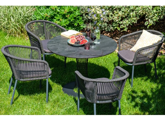 "Диего" обеденный стол из HPL круглый Ø115см, цвет "серый гранит" в Ростове-на-Дону