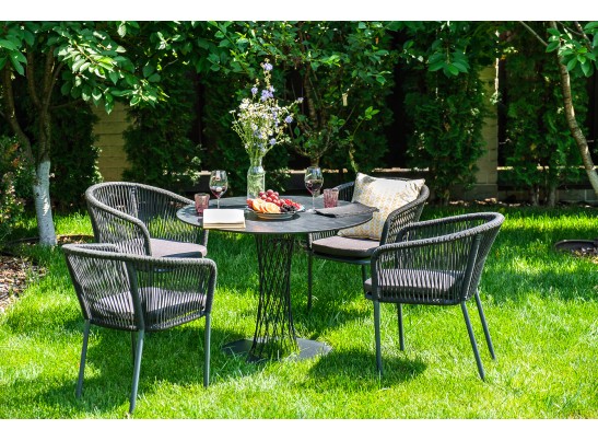 "Диего" обеденный стол из HPL круглый Ø115см, цвет "серый гранит" в Ростове-на-Дону