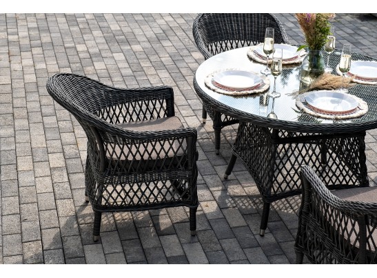 "Дольче" обеденная группа из искусственного ротанга, цвет графит в Ростове-на-Дону