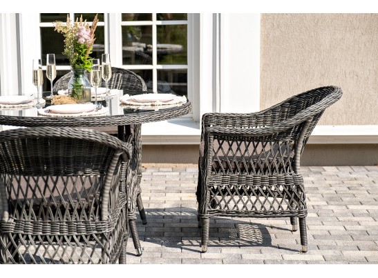 "Дольче" обеденная группа из искусственного ротанга, цвет графит в Ростове-на-Дону