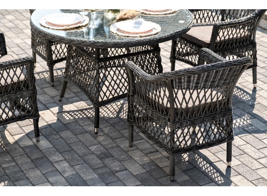 "Дольче" обеденная группа из искусственного ротанга, цвет графит в Ростове-на-Дону