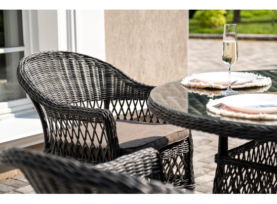 "Дольче" обеденная группа из искусственного ротанга, цвет графит в Ростове-на-Дону
