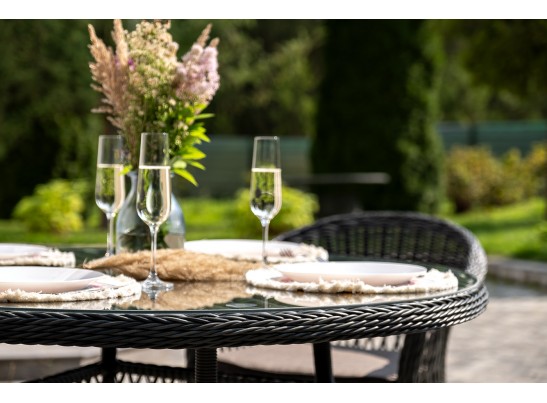 "Дольче" обеденная группа из искусственного ротанга, цвет графит в Ростове-на-Дону