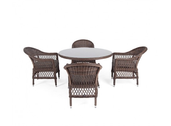 "Дольче" обеденная группа из искусственного ротанга, цвет коричневый в Ростове-на-Дону