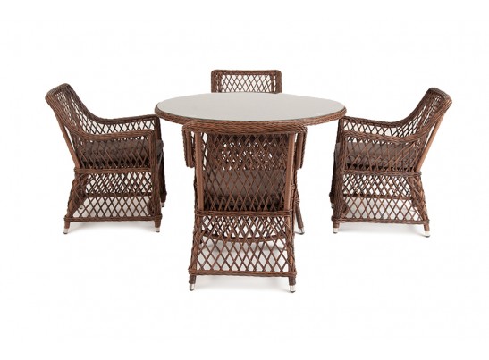 "Доппио" обеденная группа плетеная, цвет коричневый в Ростове-на-Дону