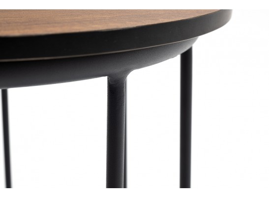 "Эквадор" журнальный стол из HPL круглый Ø40 H55, каркас из алюминия темно-серый (RAL 7024) муар, цвет столешницы "дуб" в Ростове-на-Дону