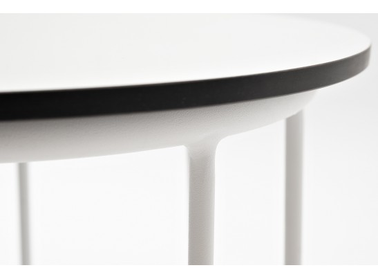 "Эквадор" журнальный стол из HPL круглый Ø40 H55, каркас из стали белый, цвет столешницы "молочный" в Ростове-на-Дону