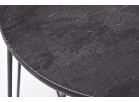 "Эквадор" журнальный стол из HPL круглый Ø40 H55, каркас из алюминия темно-серый (RAL 7024) муар, цвет столешницы "серый гранит" в Ростове-на-Дону