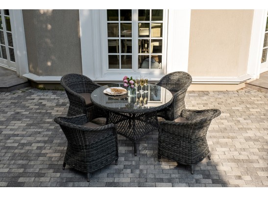 "Равенна" обеденная группа плетеная, цвет графит в Ростове-на-Дону