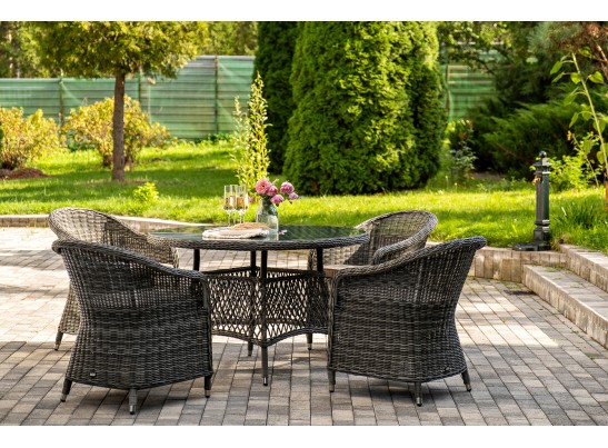 "Равенна" обеденная группа плетеная, цвет графит в Ростове-на-Дону