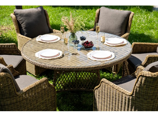 "Эспрессо–150 N" обеденная группа плетеная, цвет соломенный в Ростове-на-Дону