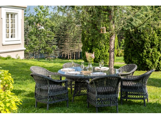 "Эспрессо–150 S" обеденная группа плетеная, цвет графит в Ростове-на-Дону