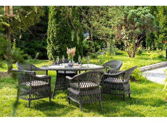"Эспрессо–150 S" обеденная группа плетеная, цвет графит в Ростове-на-Дону