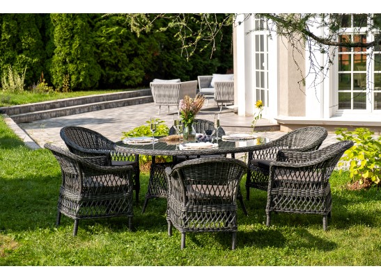 "Эспрессо–150 S" обеденная группа плетеная, цвет графит в Ростове-на-Дону