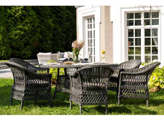 "Эспрессо–150 S" обеденная группа плетеная, цвет графит в Ростове-на-Дону